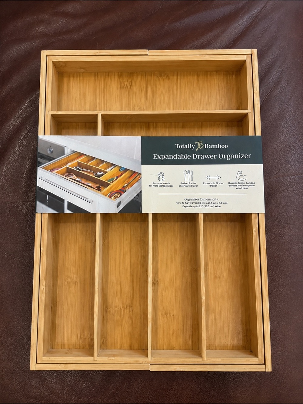 Totally Bamboo Expandable Bamboo Drawer Organizer - Natural